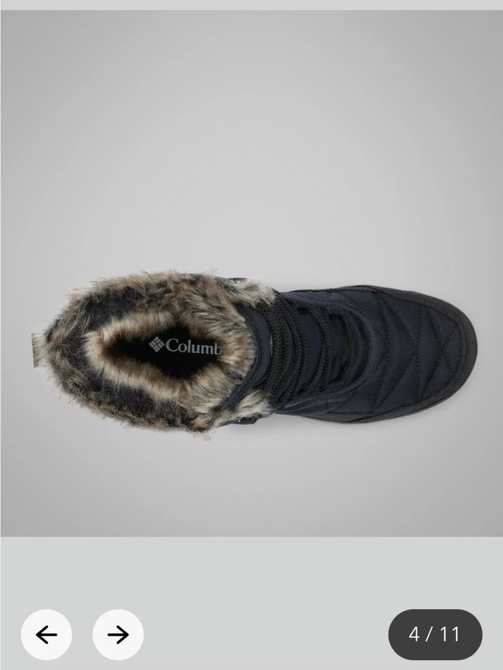 Columbia Black Women’s Insulated Lace-Up Winter Boot with Faux Fur Collar